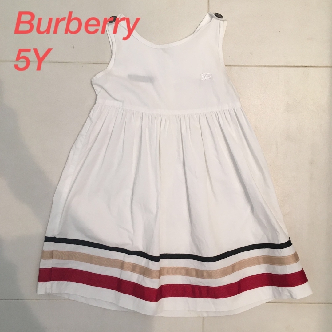 美品 バーバリーキッズワンピース ５Yキッズ服女の子用(90cm~)