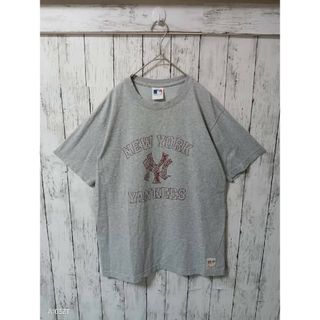 メジャーリーグベースボール(MLB)のメジャーリーグベースボール　Tシャツ Lサイズ　グレー　ニューヨークヤンキース(Tシャツ/カットソー(半袖/袖なし))