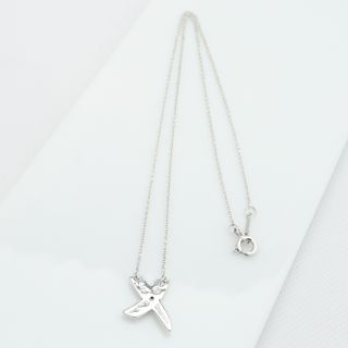 【極美品】TIFFANY&Co.キス クロス 1P ダイヤモンド ネックレス