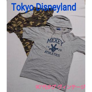 ディズニー(Disney)の美品☆東京ディズニーランド 半袖Tシャツセット ミッキー ヴィンテージ L(Tシャツ(半袖/袖なし))