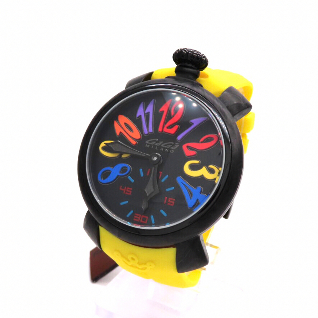 GaGa MILANO】ガガミラノ 時計 'ブラックカーボン' ☆極美品☆-