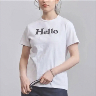 マディソンブルー(MADISONBLUE)の美品♡マディソンブルー  Hello ハロー　Tシャツ　白　ホワイト(Tシャツ(半袖/袖なし))