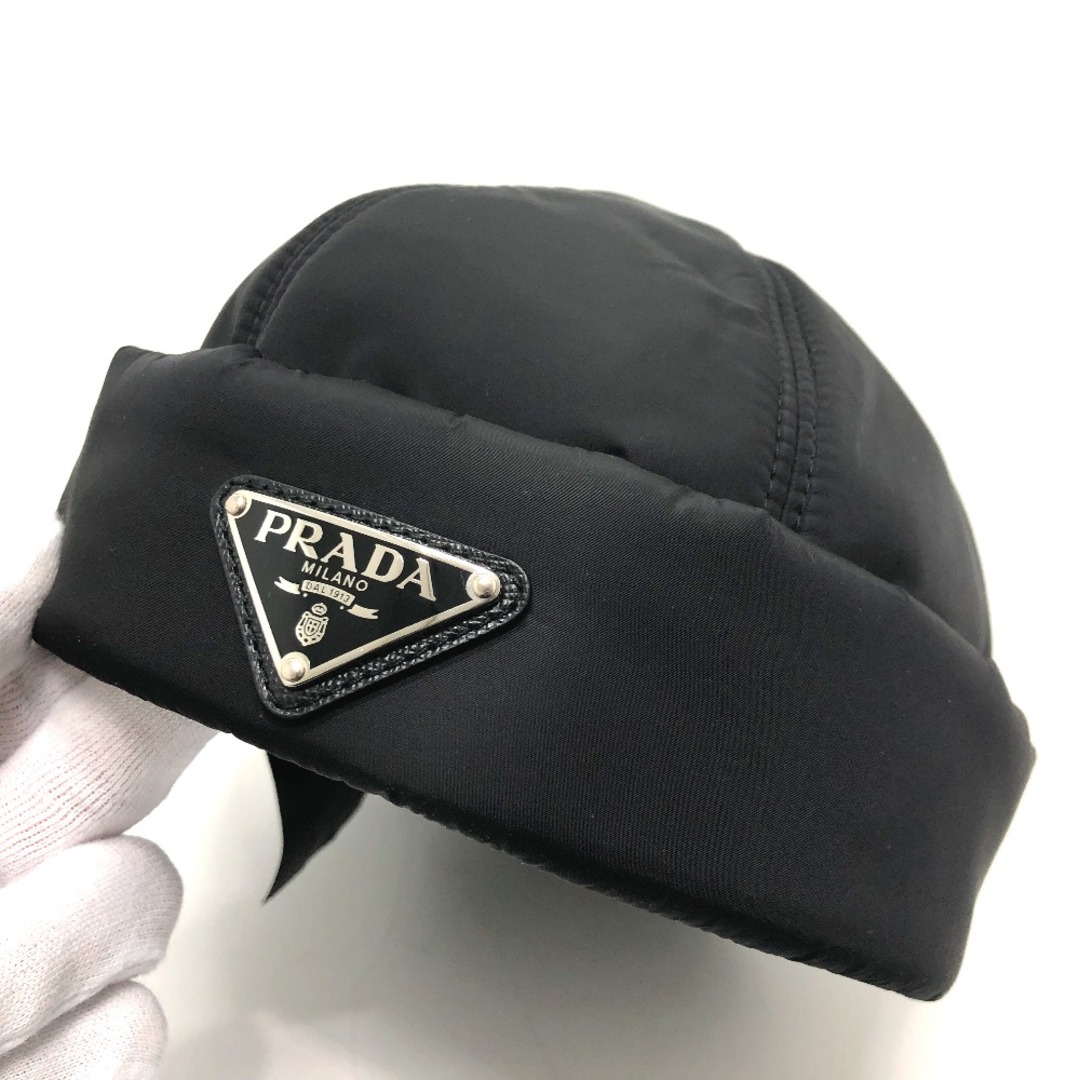 PRADA(プラダ)のプラダ PRADA RE-NYRON 2HC168 トライアングルロゴ ファッション小物 帽子 ナイロン ブラック レディースの帽子(その他)の商品写真