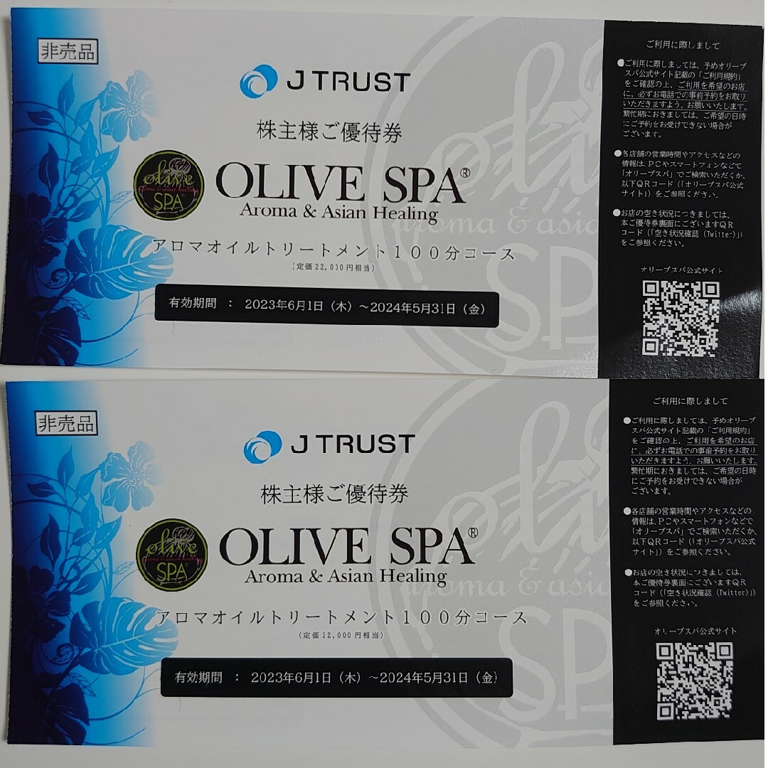 OLIVE SPA オリーブスパ 22,000円相当×2枚