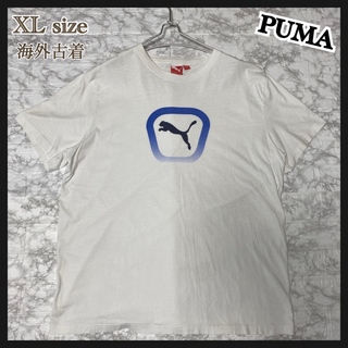 プーマ(PUMA)の18.ホワイト 白 XL 古着 Tシャツ 半袖 プーマ PUMA メンズ  男女(Tシャツ/カットソー(半袖/袖なし))