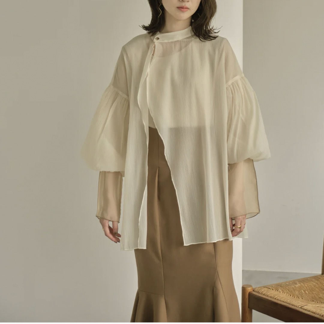 DEUXIEME CLASSE(ドゥーズィエムクラス)の【Èaphi】volume sleeve sheer blouse レディースのトップス(シャツ/ブラウス(長袖/七分))の商品写真