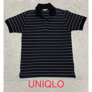 ユニクロ(UNIQLO)のUNIQLO ユニクロ　ドライ　ポロシャツ　ボーダー　Sサイズ　ブラック(ポロシャツ)