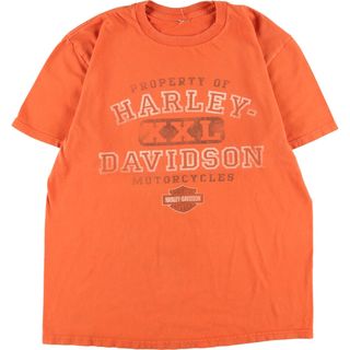 ハーレーダビッドソン(Harley Davidson)の古着 ハーレーダビッドソン Harley-Davidson 両面プリント モーターサイクル バイクTシャツ メンズL /eaa346077(Tシャツ/カットソー(半袖/袖なし))