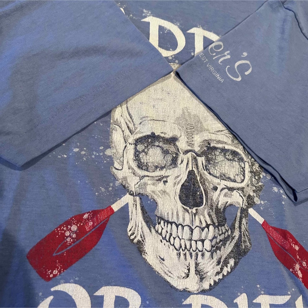 FRUIT OF THE LOOM(フルーツオブザルーム)の90's paddle or dieドクロTシャツUSA(XL)古着 メンズのトップス(Tシャツ/カットソー(半袖/袖なし))の商品写真