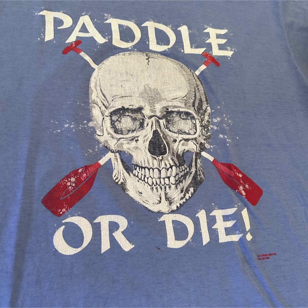 FRUIT OF THE LOOM(フルーツオブザルーム)の90's paddle or dieドクロTシャツUSA(XL)古着 メンズのトップス(Tシャツ/カットソー(半袖/袖なし))の商品写真