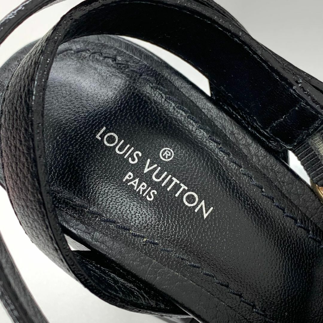 LOUIS VUITTON(ルイヴィトン)の7008 ヴィトン ロックイット レザー LVサークルロゴ サンダル ブラック レディースの靴/シューズ(サンダル)の商品写真