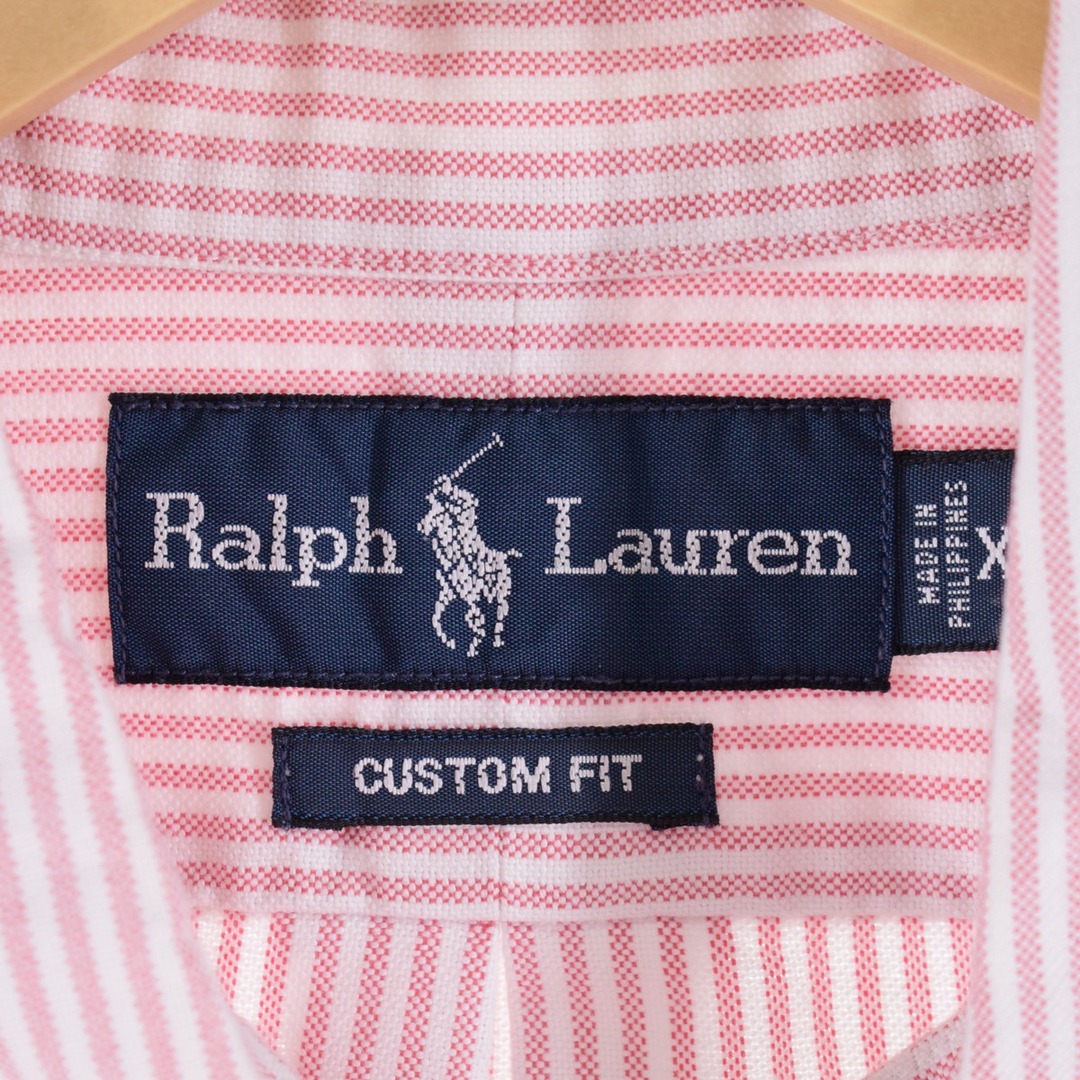 Ralph Lauren(ラルフローレン)の古着 ラルフローレン Ralph Lauren CUSTOM FIT 長袖 ボタンダウンストライプシャツ メンズXL /eaa345035 メンズのトップス(シャツ)の商品写真