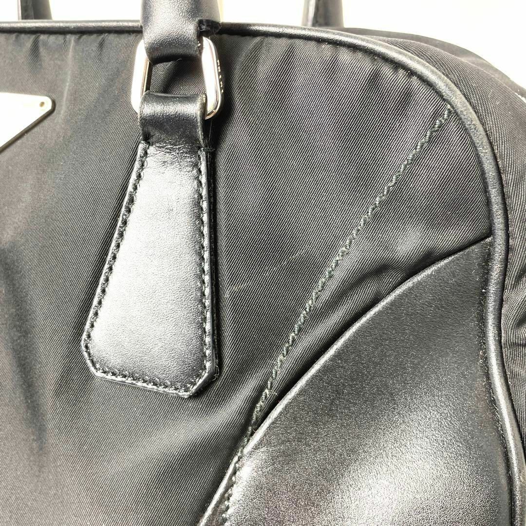 福袋 【美品・Gカード付】プラダ ナイロン×レザー カデナ付 三角ロゴ
