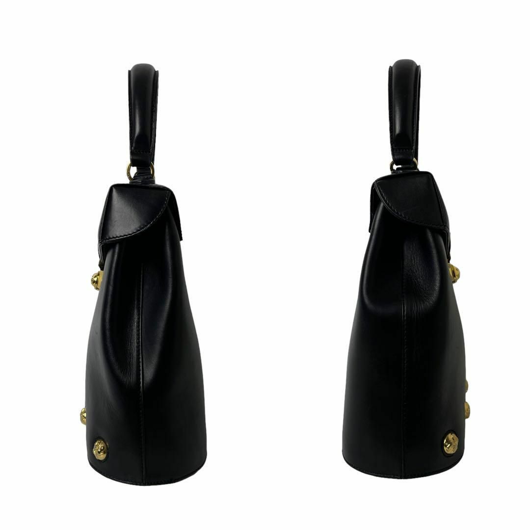 【美品】サルヴァトーレフェラガモ 黒レザー ハンドバッグ 2WAY ゴールド金具