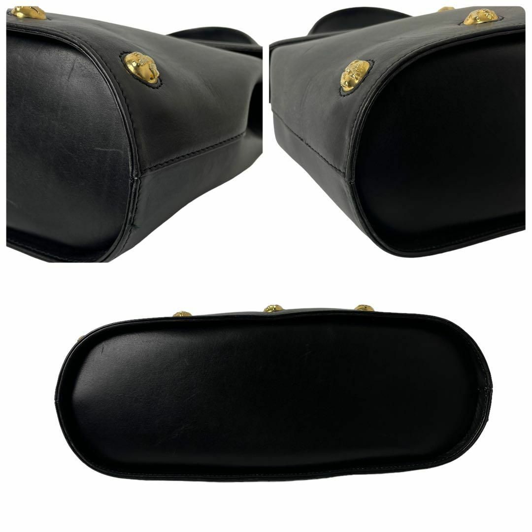 【美品】サルヴァトーレフェラガモ 黒レザー ハンドバッグ 2WAY ゴールド金具