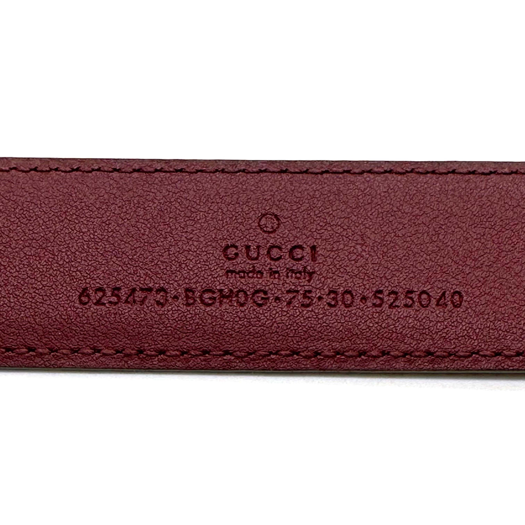 【美品】GUCCI グッチ ベルト レザー スクエアバックル 75/30