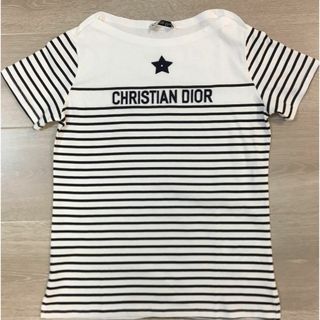 DIORトップス Tシャツ ボーダー ロゴ ボートネック S