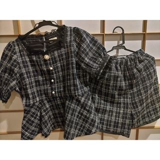evelyn ツイードビジューセットアップ