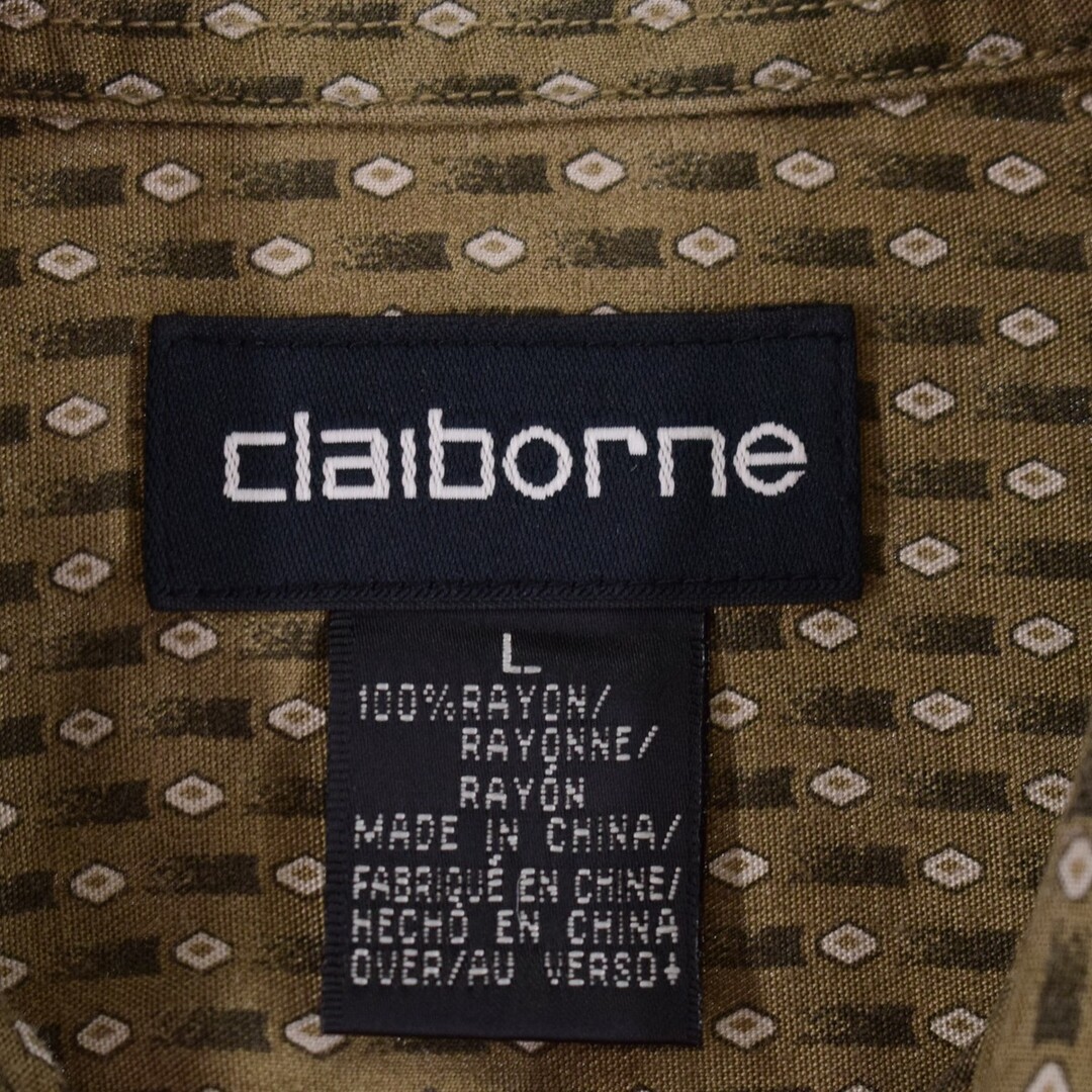 クレイボーン Claiborne 総柄 半袖 レーヨンシャツ メンズXL