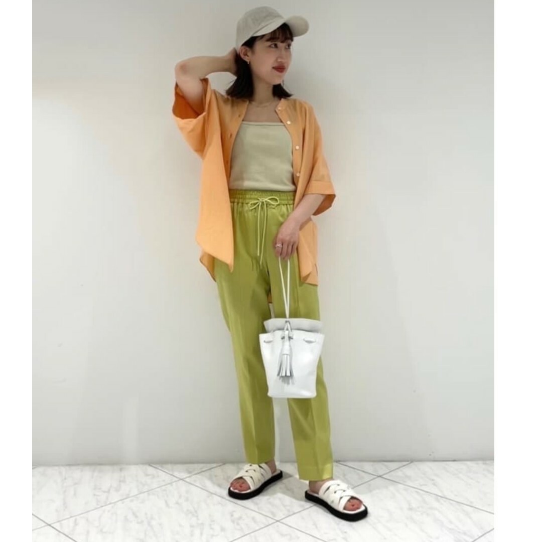 BEAUTYYOUTH UNITED ARROWS ビューティー&ユース サテンドローストパンツ -ウォッシャブル- ライムの通販 by りーさ ユナイテッドアローズ スリット パンツ iena spick tomorrow