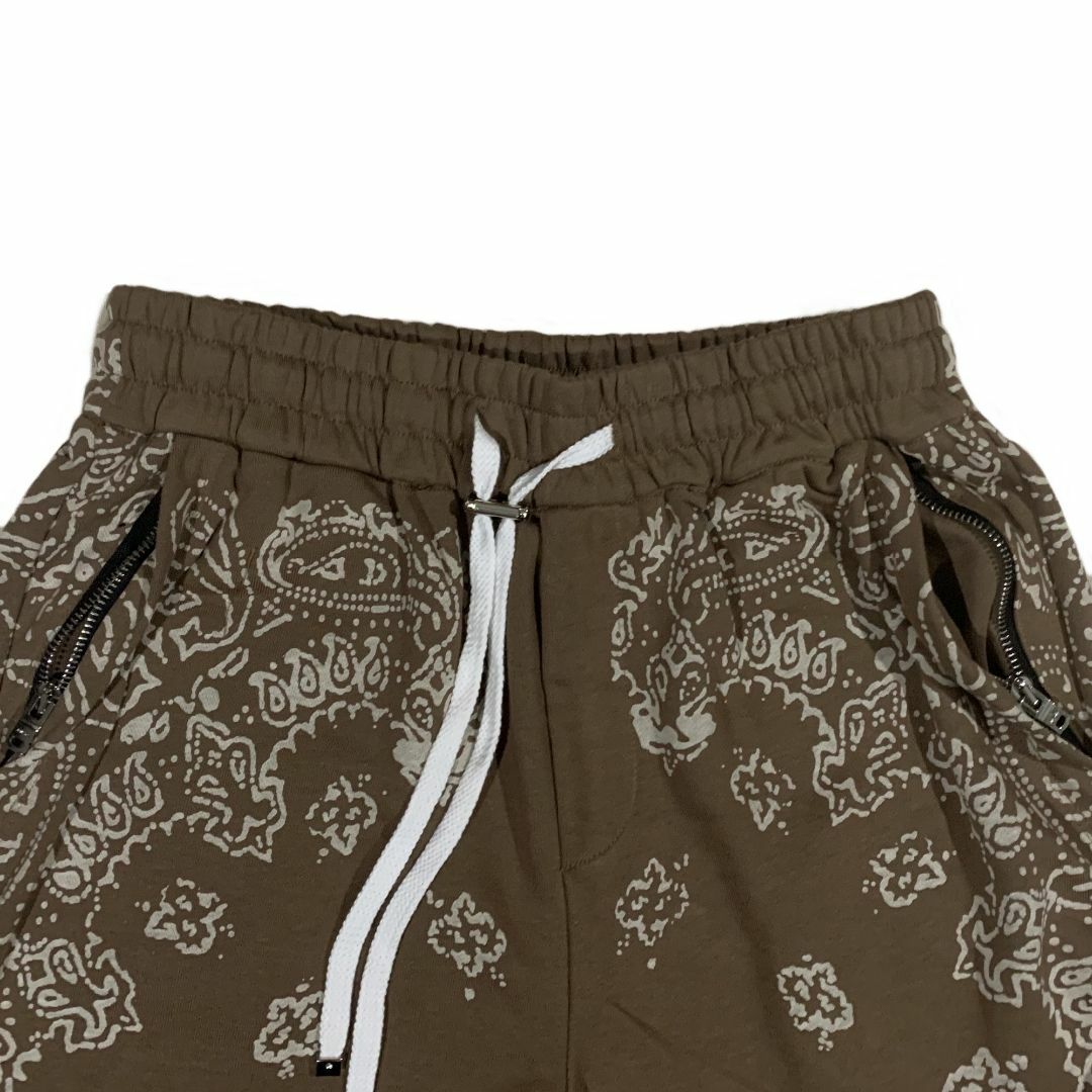 AMIRI アミリ バンダナ柄 ブリーチ ショートパンツ ブラウン L