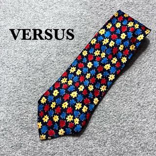 ヴェルサス(VERSUS)のVERSUS ネクタイ　花柄　ドット　【美品】(ネクタイ)