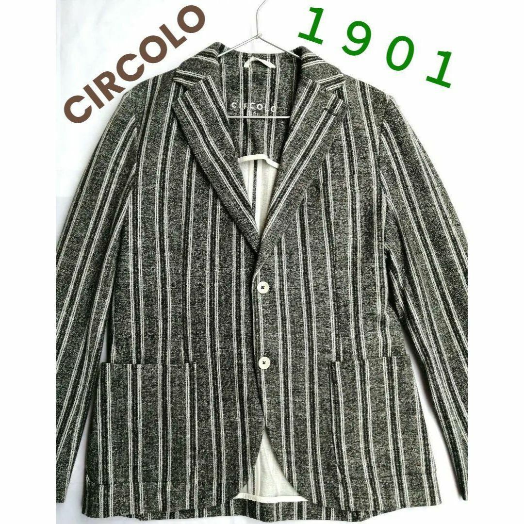 XL・美品CIRCOLO1901チルコロジャージージャケットグレーストライプ50