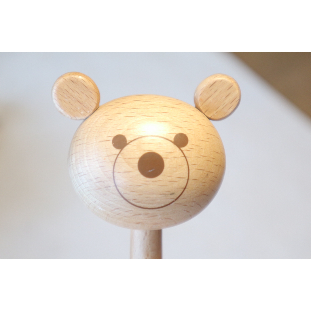  木のおもちゃ ベアラトル　リズム・ポコ（ナカノ） 木製ラトル　マラカス楽器 キッズ/ベビー/マタニティのおもちゃ(がらがら/ラトル)の商品写真