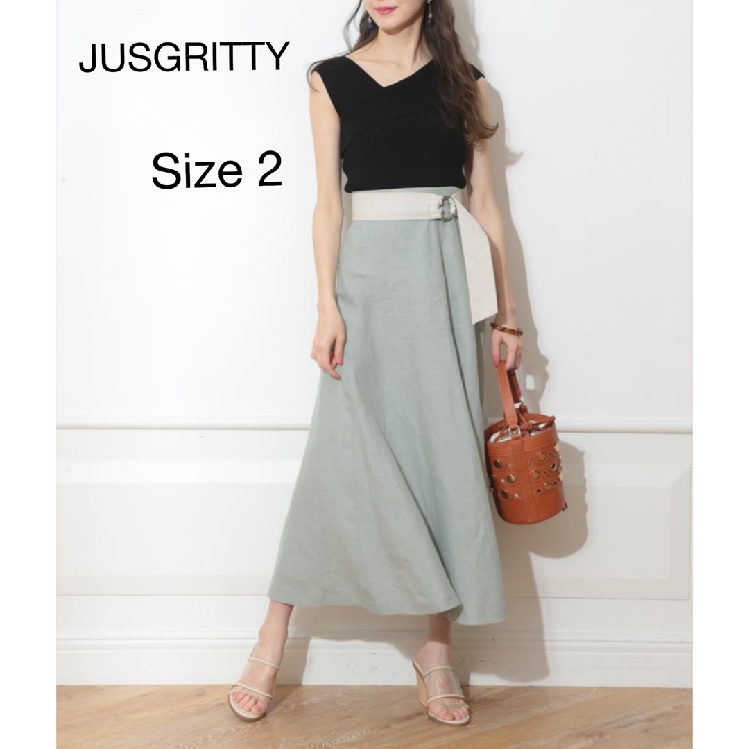 新品タグ付き JUSGLITTY♡リネン混ロングスカート