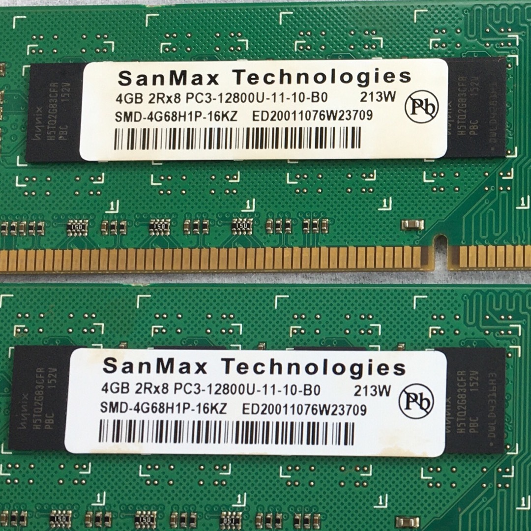 SanMax Technologies 8G(4GB×2枚組)PC3-12800の通販 by KAZU shop｜ラクマ