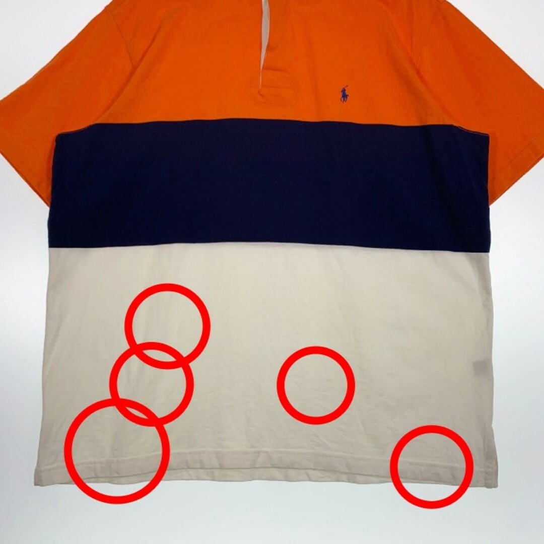 POLO RALPH LAUREN(ポロラルフローレン)のポロラルフローレン ボーダー ラガーシャツ 半袖 Size XL メンズのトップス(シャツ)の商品写真