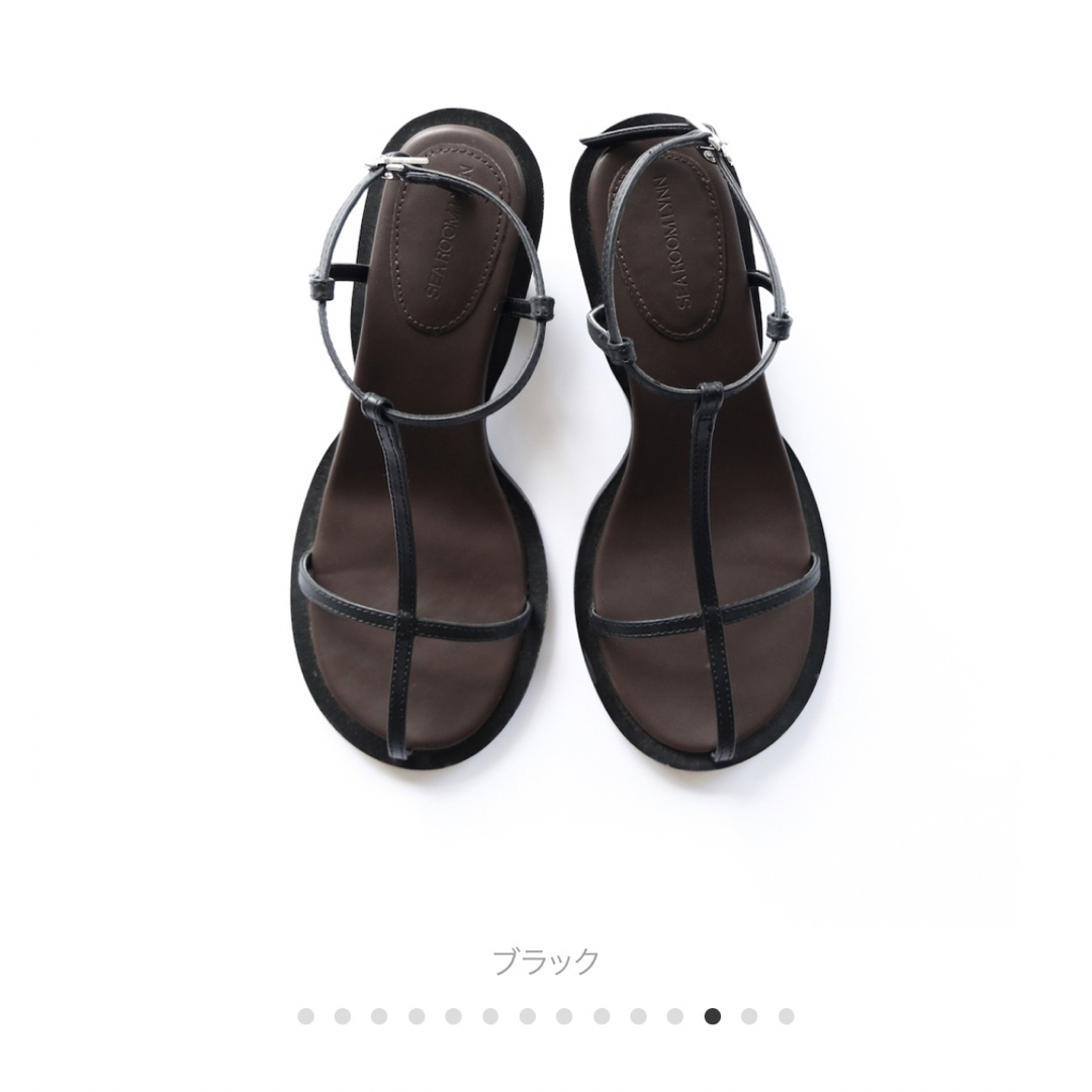 SeaRoomlynn(シールームリン)のsearoomlynn エコレザーWood heelストラップサンダル レディースの靴/シューズ(サンダル)の商品写真