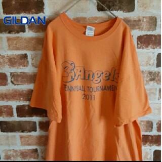 ギルタン(GILDAN)のUSA古着　Tシャツ　ギルダン　オレンジ　XL(Tシャツ/カットソー(半袖/袖なし))