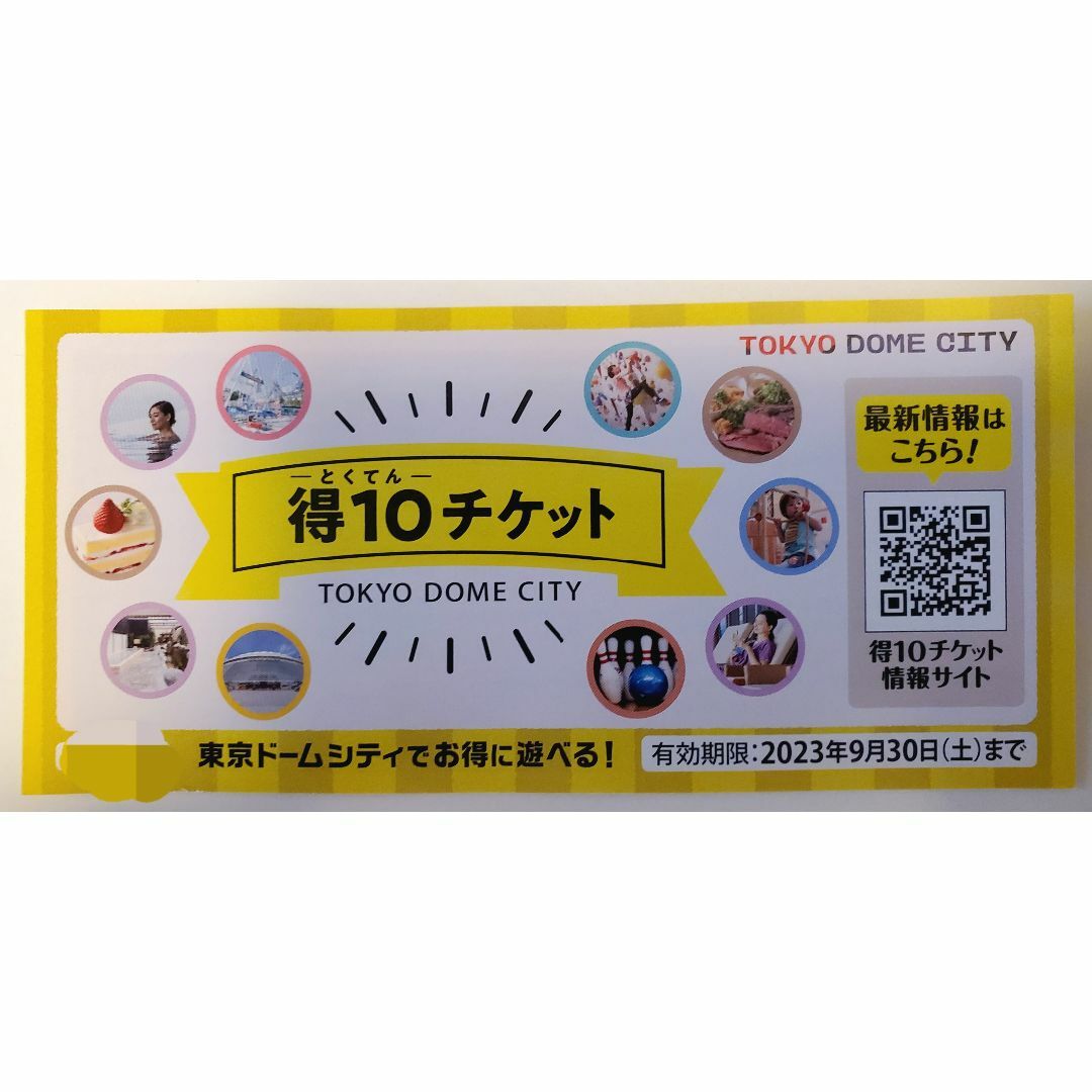 東京ドームシティ 10冊未使用  得10チケット