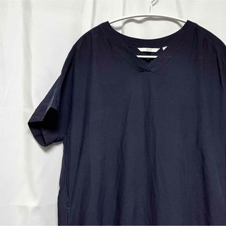 ユニクロ(UNIQLO)のユニクロ リネンブレンドコクーンワンピース（半袖）(ロングワンピース/マキシワンピース)