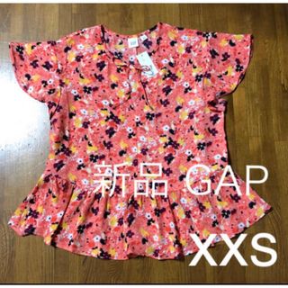 ギャップ(GAP)の新品未使用 GAP xxs シフォンシャツ 花柄(カットソー(半袖/袖なし))