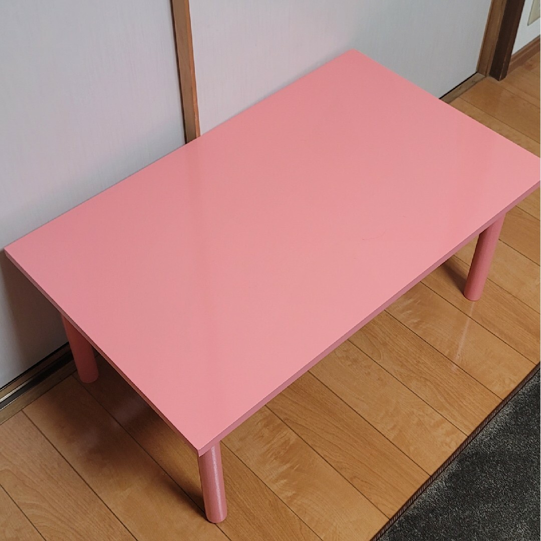 木材テーブル 【ピンク】DIY オーダーメイド ハンドメイドのインテリア/家具(家具)の商品写真