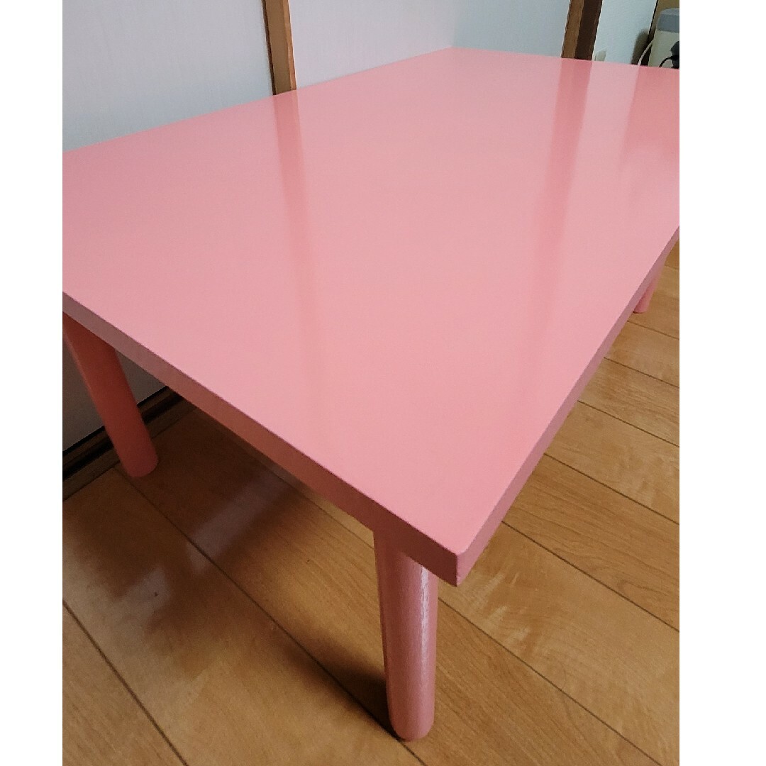 木材テーブル 【ピンク】DIY オーダーメイド ハンドメイドのインテリア/家具(家具)の商品写真