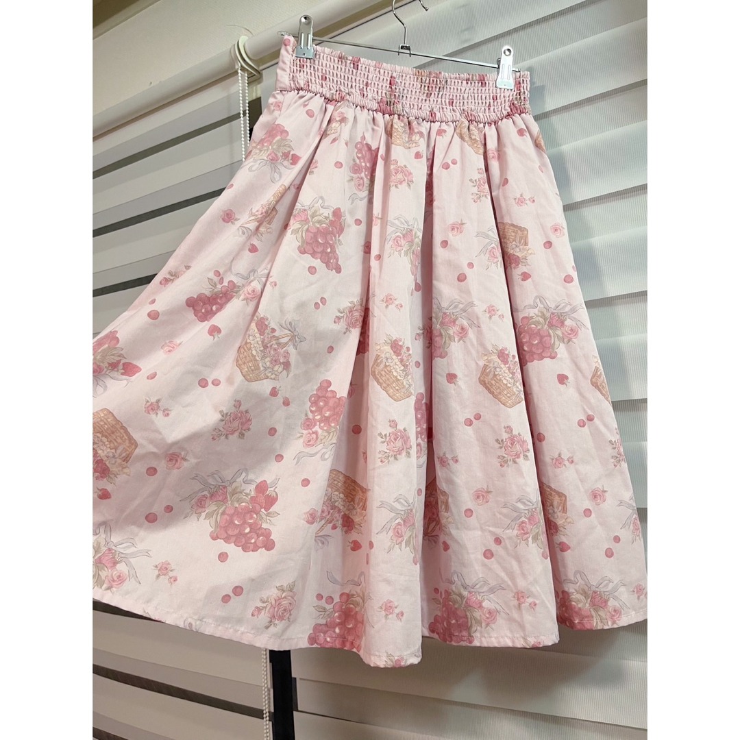LIZ LISA(リズリサ)の【美品♡】LIZ LISA ミモレスカート　グレープ　ローズ　スカート　ピンク レディースのスカート(ひざ丈スカート)の商品写真