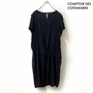 コントワーデコトニエ(Comptoir des cotonniers)のCOMPTOIR DES COTONNIERS★半袖ワンピース ネイビー 紺(ひざ丈ワンピース)