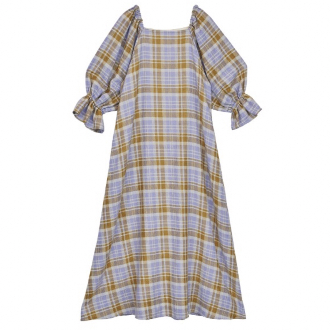 Ameri VINTAGE(アメリヴィンテージ)のAmeri 新品♡ LACEY CHECK PUFF DRESS Ｓサイズ♡ レディースのワンピース(ロングワンピース/マキシワンピース)の商品写真