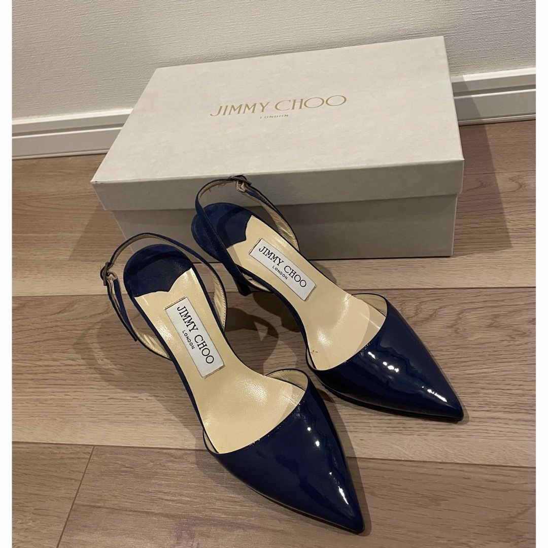 【セオリーリュクスのジレとセット】JIMMY CHOO　パンプス　ネイビー