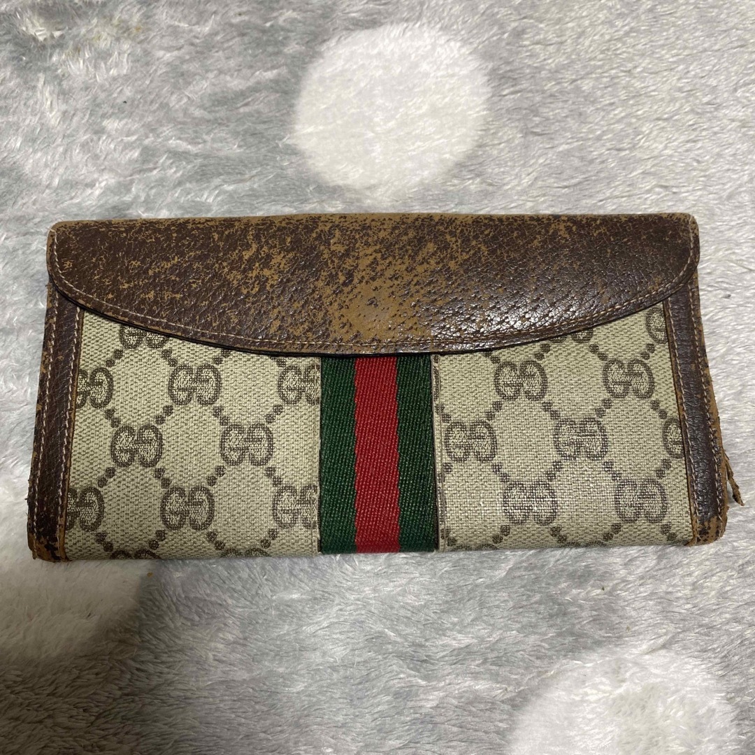 Gucci - オールドグッチ シェリーライン 長財布 ヴィンテージ 70s 二