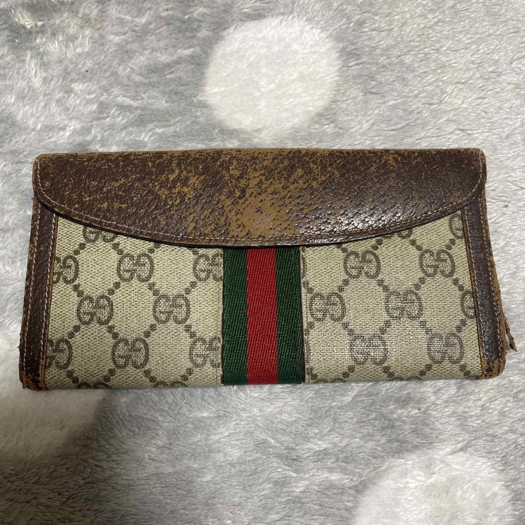 Gucci - オールドグッチ シェリーライン 長財布 ヴィンテージ 70s 二 ...