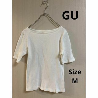 ジーユー(GU)の28a666 ジーユー　GU レディース　綿　ホワイトTシャツ　クルーネック(Tシャツ(半袖/袖なし))