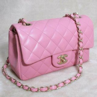 シャネル(CHANEL)のシャネル ミニマトラッセ チェーンショルダーバッグ 20 フラップ ピンク 美品(ショルダーバッグ)