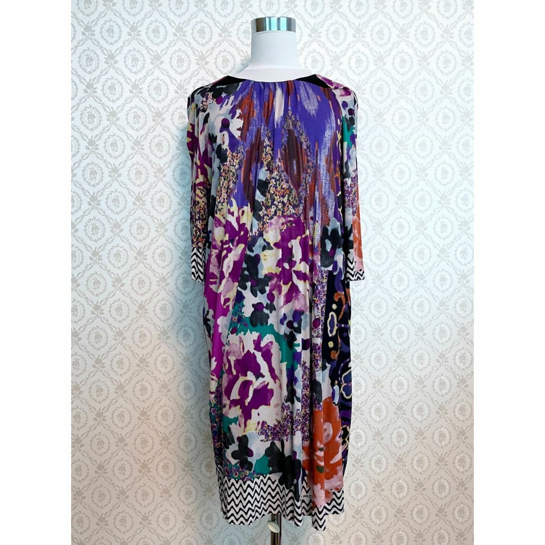 ETRO エトロ パープル柄物ワンピース 紫色 - violinista.mx