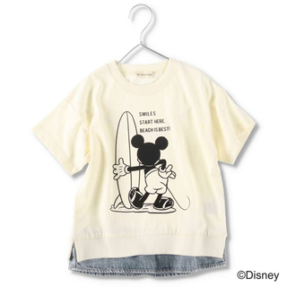 ブランシェス(Branshes)のBRANSHES デニム重ね着風半袖Tシャツ Disney 90(Tシャツ/カットソー)