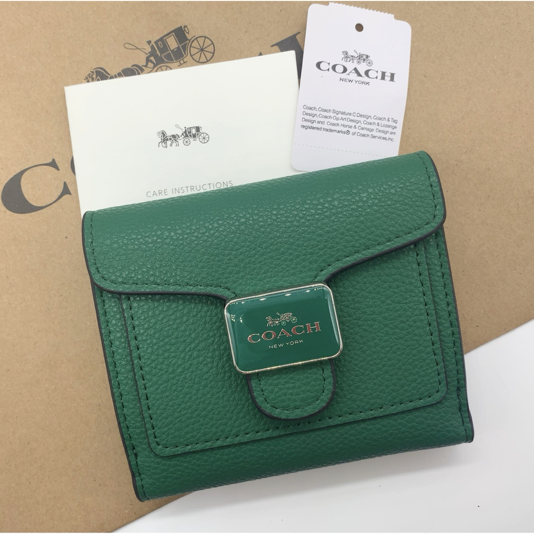 COACH - COACH 二つ折り財布 C7428 グリーン アウトレット品 箱、紙袋付の通販 by marushop｜コーチならラクマ