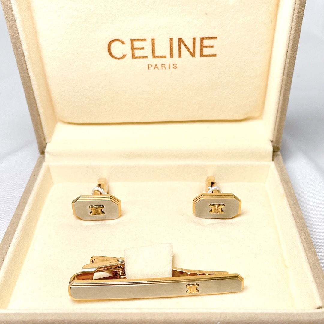 celine(セリーヌ)の2点セット　CELINE カフス　ネクタイピン　箱付き　☆匿名配送☆ メンズのファッション小物(ネクタイピン)の商品写真